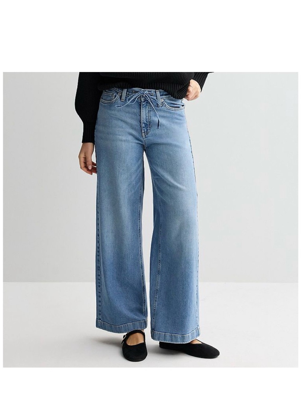 Sonoma Light Blue Wide-Leg Tie-Waist Jeans, NWOT